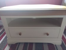 Corner tv unit/stand 1 drawer cream used read description 