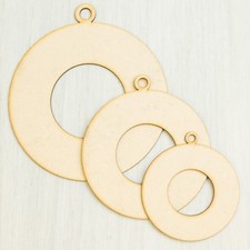 Wooden Circle Craft Rings MDF