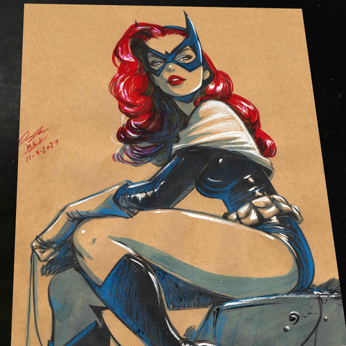 Batgirl art print signed - art,
