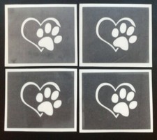 Paw in heart stencils for