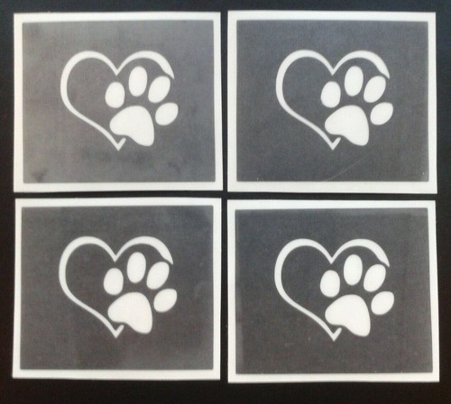 Paw heart stencils - heart, for