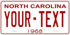 North carolina 1968 license - north,