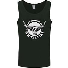 Longhorns is What I Like Cow Cattle Mens Vest Tank Top