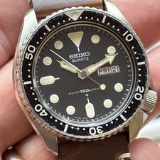 Vintage 1980 Seiko 7548-7000 5J Black Bezel 150m Diver + serviced + new strap