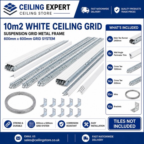 10m2 white suspended - 10m2, ceiling