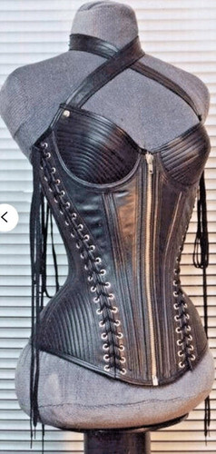 Women black leather - women's, corset