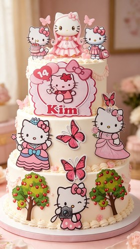 Hello kitty cake - kitty, topper