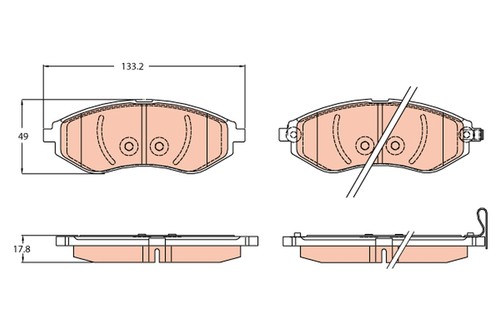 Front trw gdb3634 brake - front, trw-oe