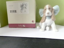 NAO (Lladro) Model of a PUPPY with Huge Blue Ribbon PUPPY PRESENT  with Nao Box