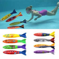 4X Underwater Diving Toys Torpedo Rocket Throwing Swimming Pool Game Toy Kids