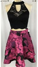 Jodi Kristopher Dress Two Piece Crop Top 5 Prom Homecoming Black Pink Pageant NW