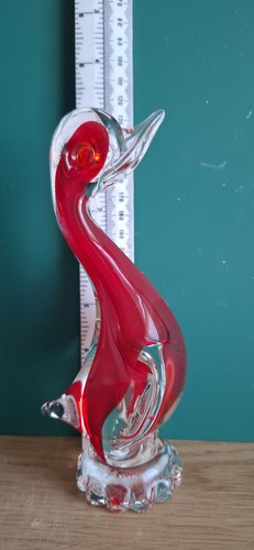 Murano style red duck - style,