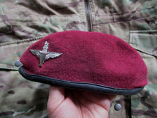 genuine PARACHUTE REGIMENT AIRBORNE MAROON BERET leather band SHAPED used 57cm M