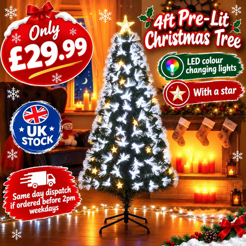 Pre lit fiber - optic, christmas