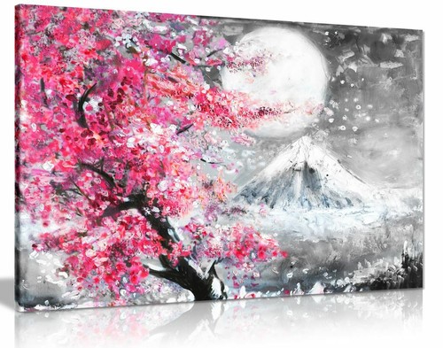 Pink black white - white, oil