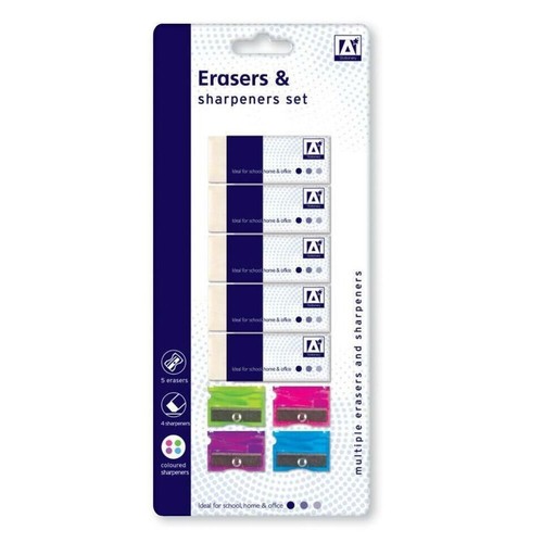 Eraser and sharpener set 9 - eraser,