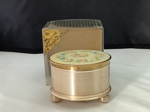 Musical powder box vintage - powder,