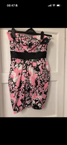 Pink flowery strapless - pink,