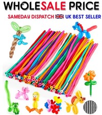 100 X Long Plain Balloons Latex Balons 260Q Twisting Modelling Long Balloons UK