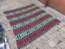 Vintage Retro Red Yellow Green Blanket Throw Bedspread Picnic Camping Etc 