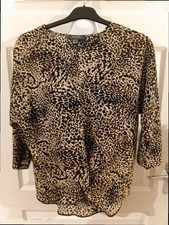 Leopard Print Blouse Top UK 10