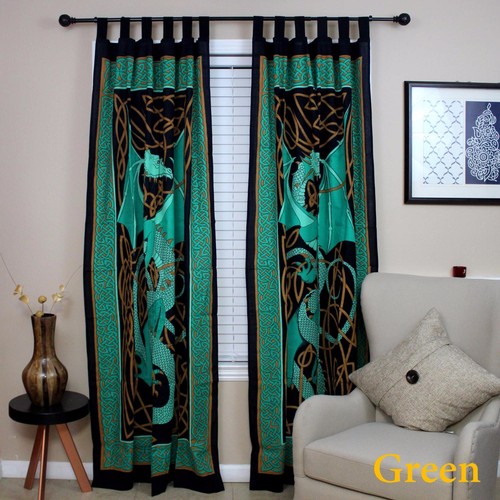 Celtic dragon curtain cotton - dragon,