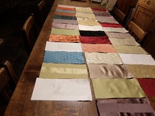 Job Lot 'Fryett's' Fabric Remnants  - Craft - 40 Pieces from Sample Book [ref.3]