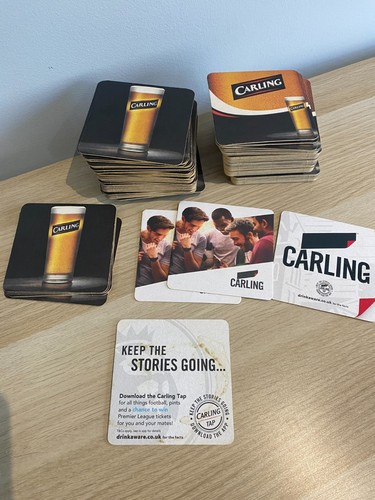 110 carling beer mats coasters - beer,