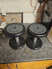 2x 6Kg Technogym Dumbells 12kg Total Pair