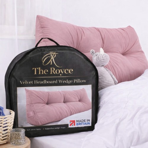 Velvet headboard wedge pillow - wedge,