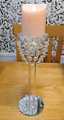 Tall clear glass candle holder - tall,