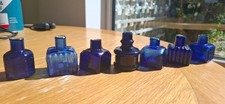7 Victorian Glass inkwells in