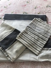 Next Grey White Striped Duvet Cover 2 Pillowcases King 