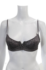 Princesse Tam Tam Womens Lace Under Wire Demi Bra Gray Size 34 A