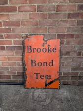 Vintage Large Brooke Bond Tea Enamel Sign Original