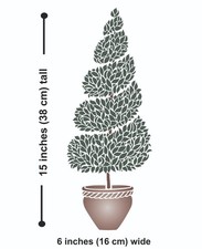 Spiral bay tree stencil leaf