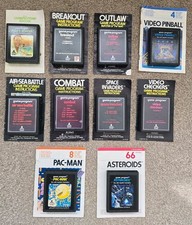 Atari 2600 Game Lot x10 with Manuals UNTESTED Pac-Man, Asteroids, Space Invaders