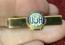 Vintage Gold Tone USA United Steelworker Of America Tie Bar Clip Clean Condition