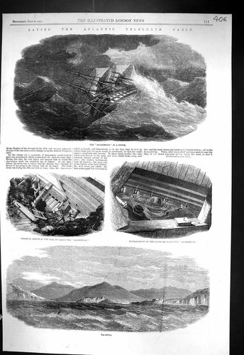 Old 1858 atlantic telegraph - old,