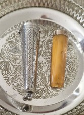 ANTIQUE 9CT GOLD & AMBER