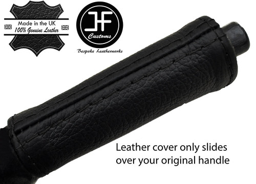 Black stitch real leather - black,