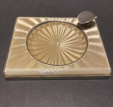 VERY PRETTY ART DECO HALLMARKED SILVER AND GUILLOCHE ENAMEL ASHTRAY, BHAM 1937