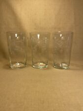 Set of 3 Vintage Acid Etched Grapevine Glasses Tumblers