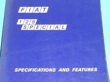 Fiat 125 Special Techanical Details specification Workshop Torque  settings etc.