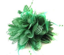 Flower Feather Bead Corsage