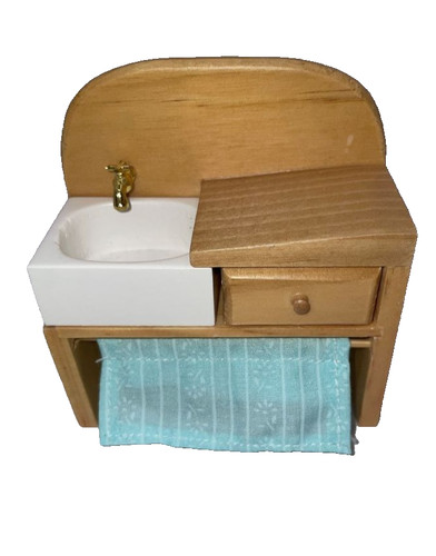 Dolls house sink - house, pine
