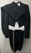 1950s Two Piece Men’s Black Evening Suit Vintage European 36-38 Small