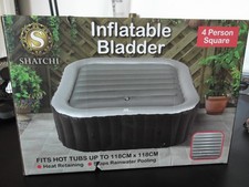 Inflatable Bladder for 4 person Square Hot Tub Shatchi, Spa Cover Lid 118cm-Grey