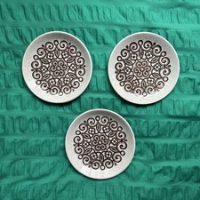 Vintage 1970s Set of 3 Biltons Retro Celtic Rose Patterned Ironstone Side Plates
