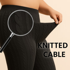 Womens  Thick  Warm FULL LENGTH Cosy Winter Weight  Cable Knit  Pattern Tights